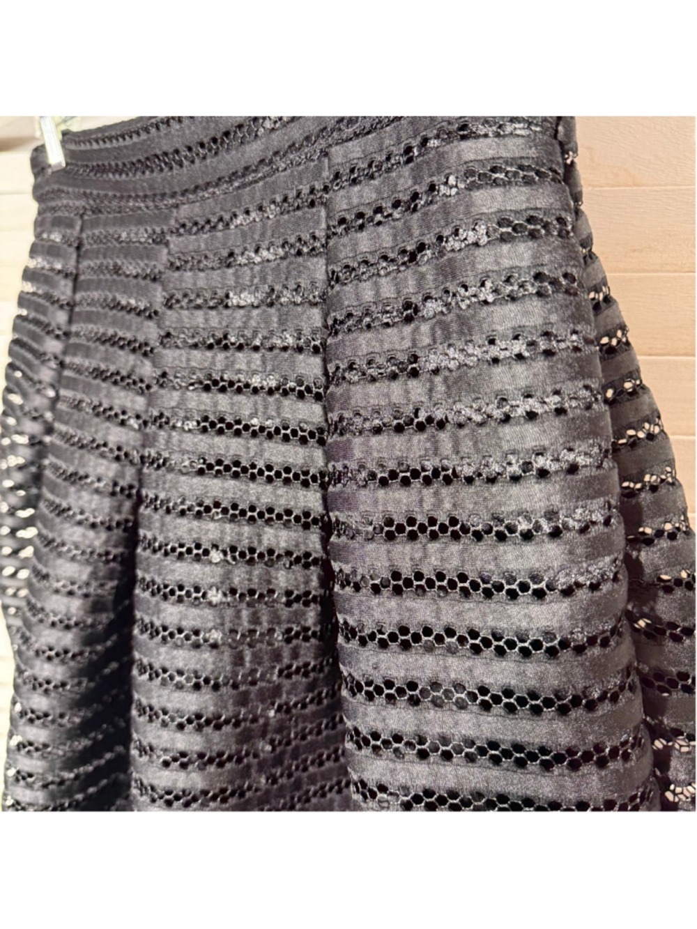 Black skirt full swing midi mesh whimsigoth festival cocktail wedding guest sz 6 - Picture 9 of 13